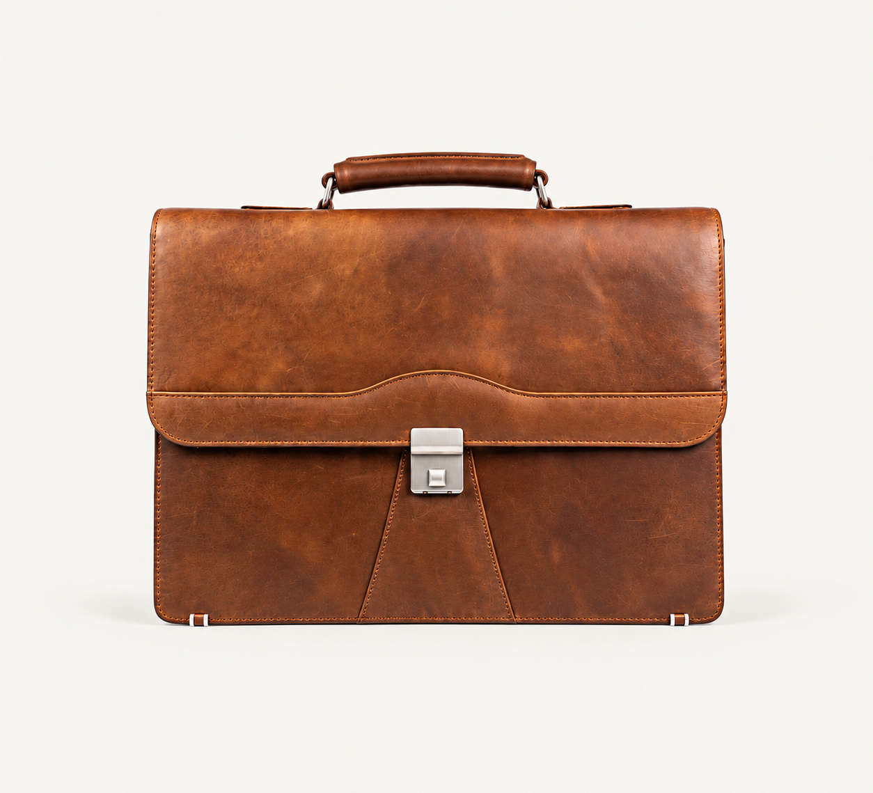 Men's Vintage Crazy Horse Leather Brown Leather Briefcase – Classic Executive Business & Laptop Bag Gallery
